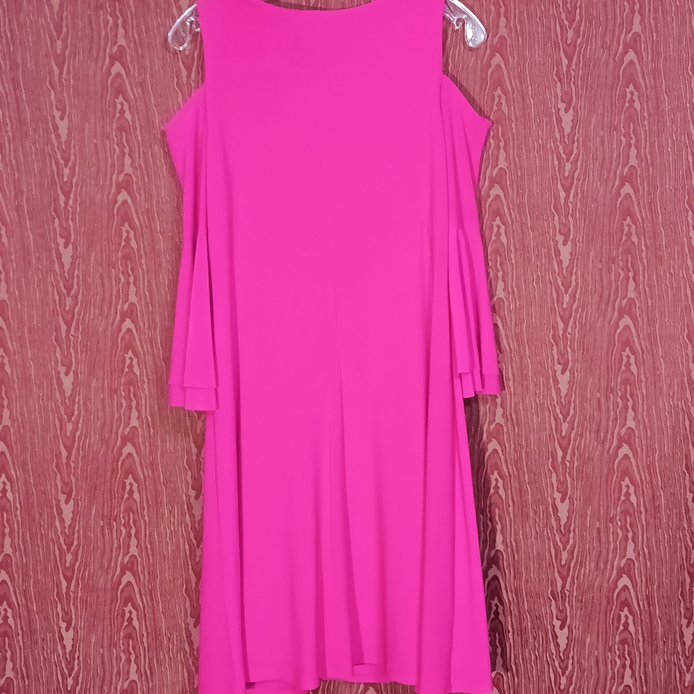 LAUREN RALPH LAUREN Dark Pink Cold-Shoulder Flare Sleeve Women's Size 2 - Picture 4 of 12